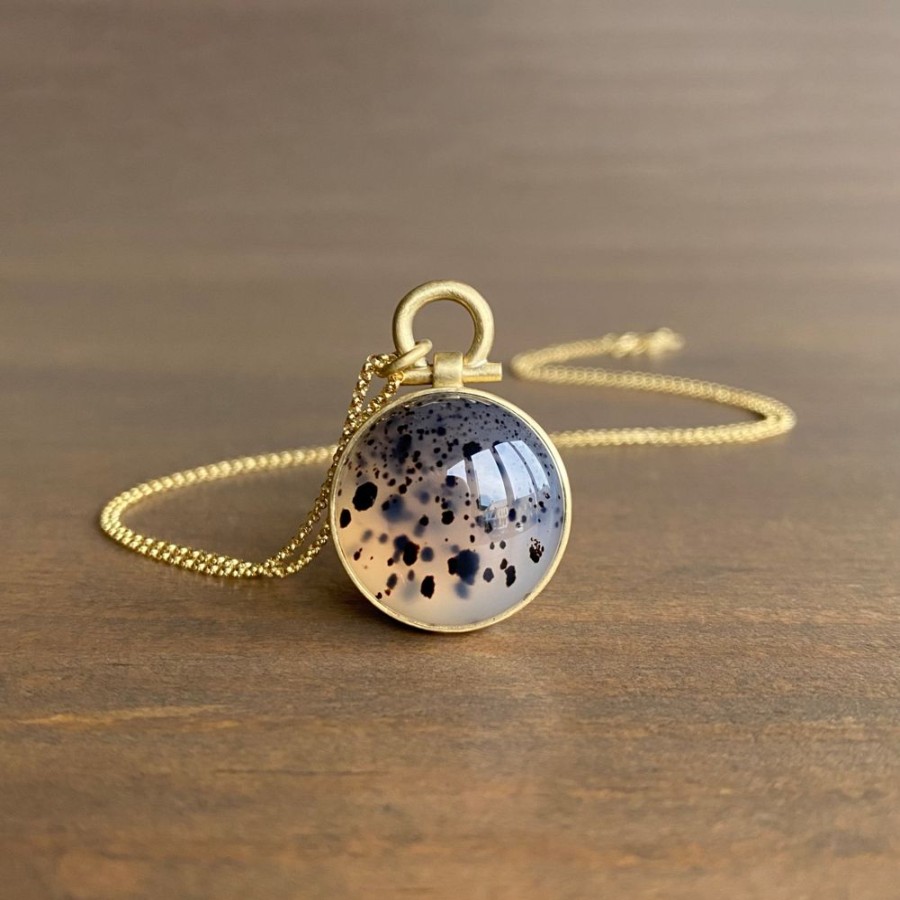 Jewelry Monika Krol | Round Cabochon Montana Agate Pendant