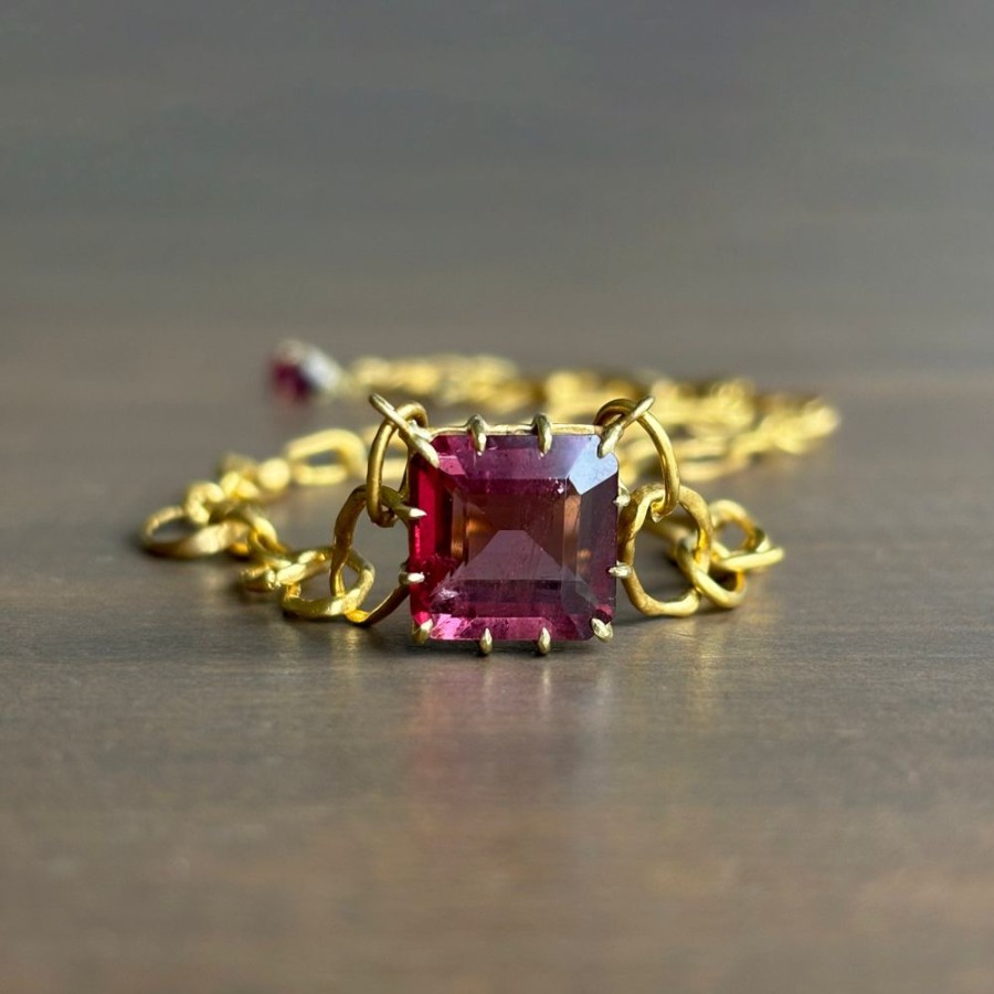 Jewelry Rosanne Pugliese | Rubellite Tourmaline & 22K Gold Necklace