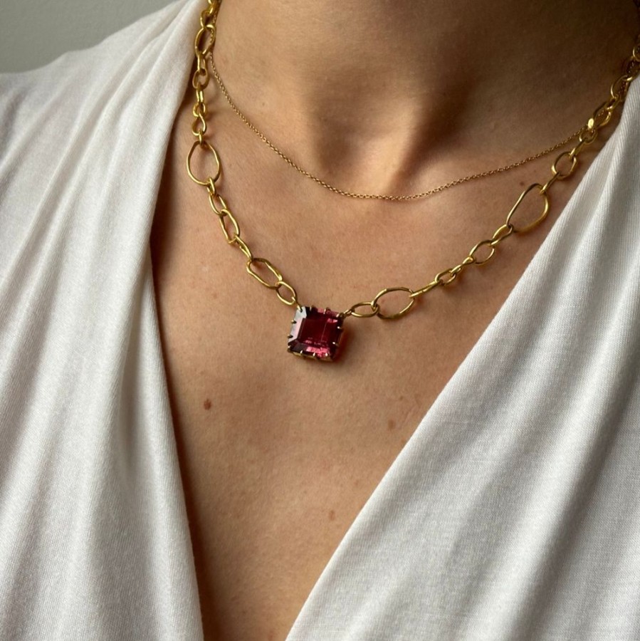 Jewelry Rosanne Pugliese | Rubellite Tourmaline & 22K Gold Necklace