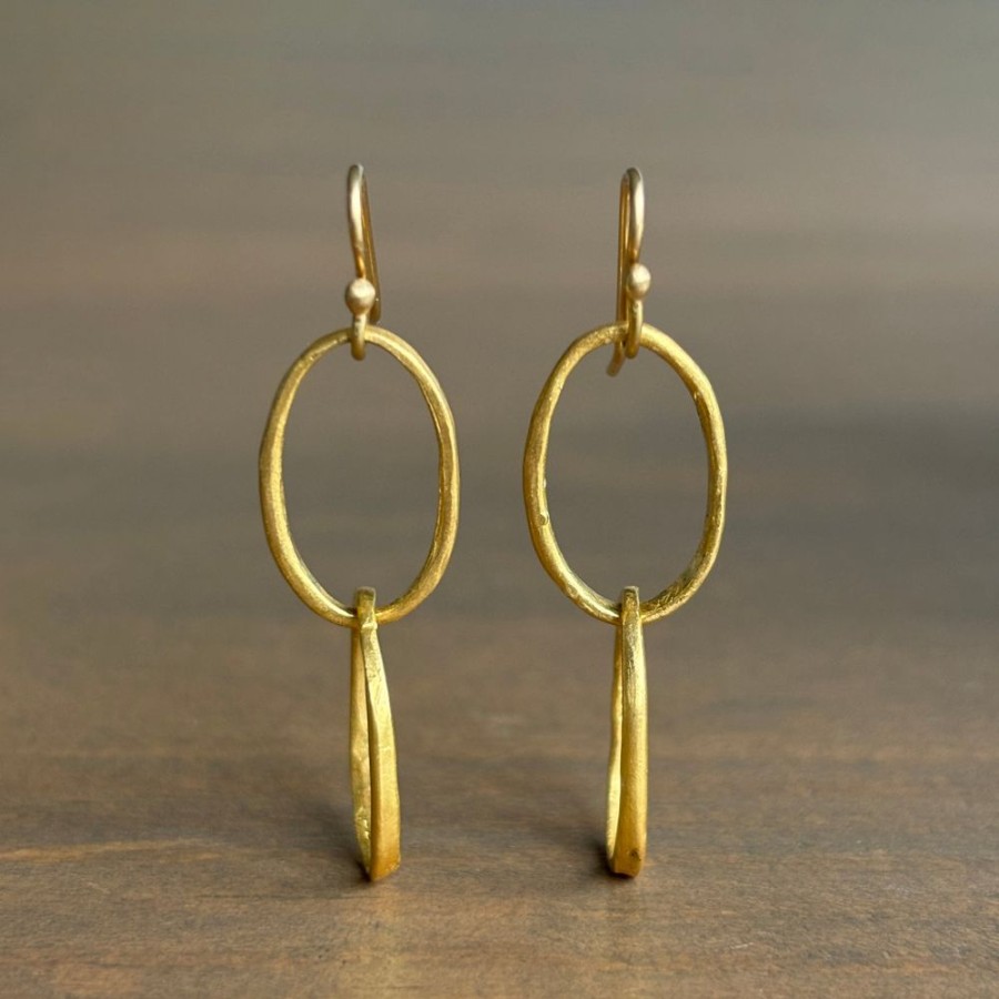 Jewelry Rosanne Pugliese | 22K Double Pebble Link Earrings