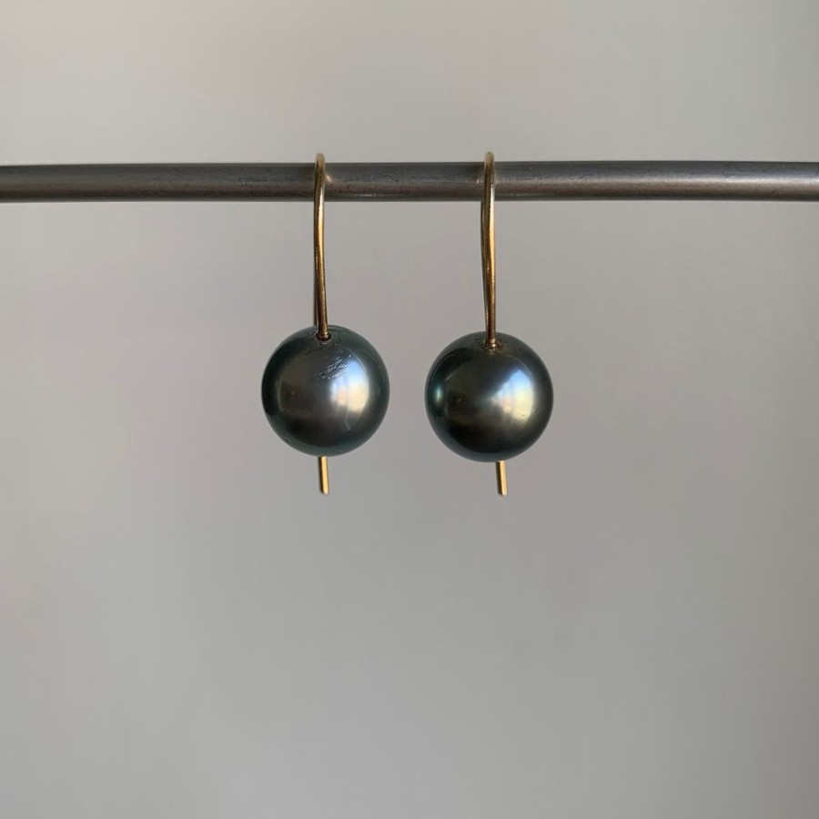 Jewelry Rosanne Pugliese | Round Tahitian Pearl Drop Earrings