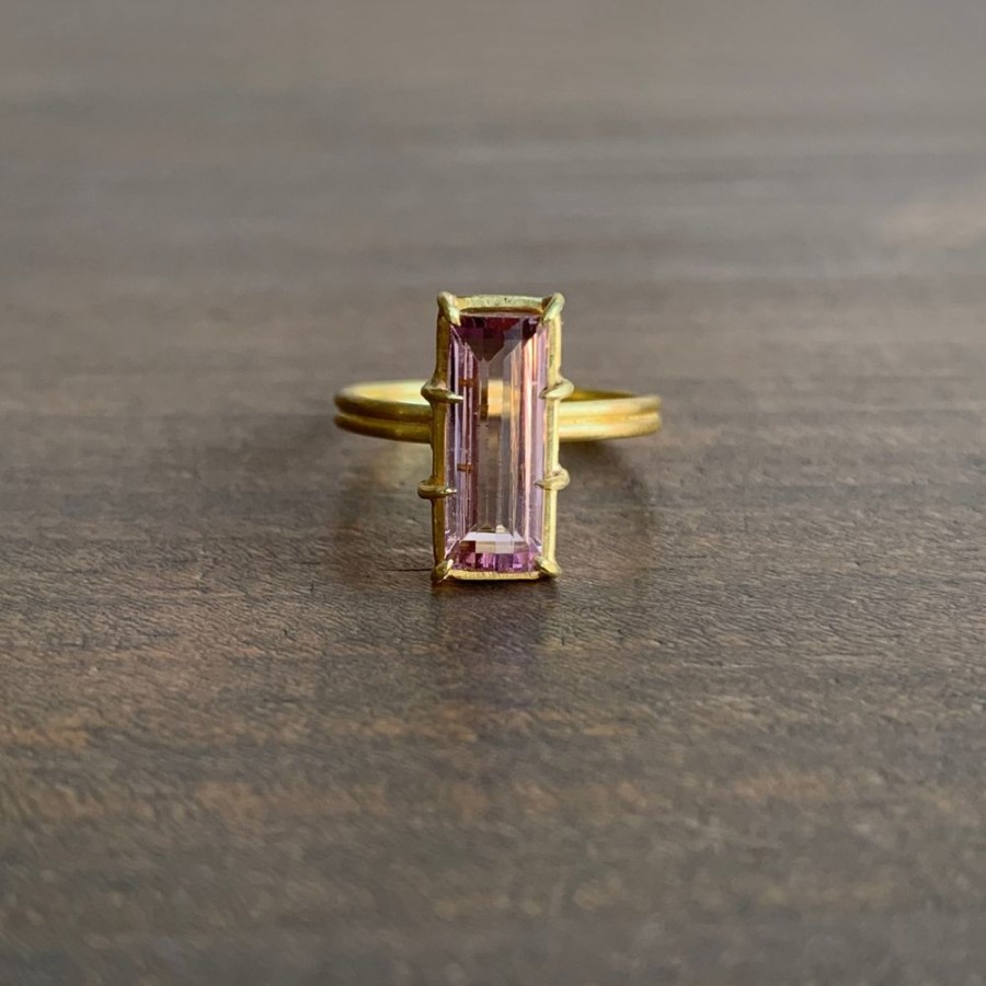 Jewelry Rosanne Pugliese | Pink Tourmaline Emerald Cut Gem Ring