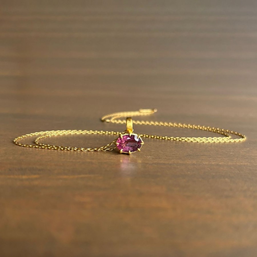 Jewelry Rosanne Pugliese | Oval Rubellite Tourmaline Pendant