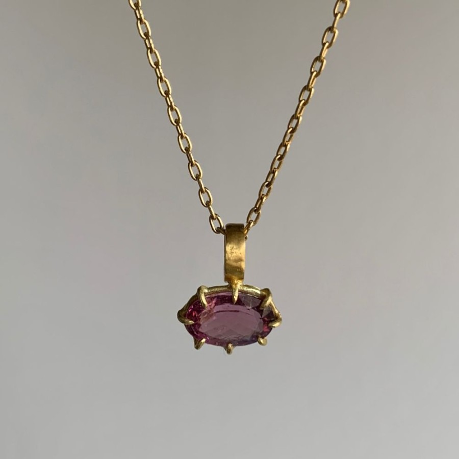 Jewelry Rosanne Pugliese | Oval Rubellite Tourmaline Pendant