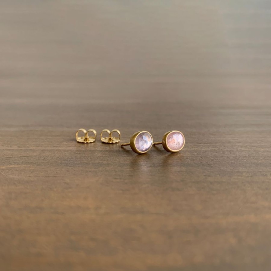 Jewelry Lola Brooks | Oval Natural Pale Pink Umba Sapphire Stud Earrings