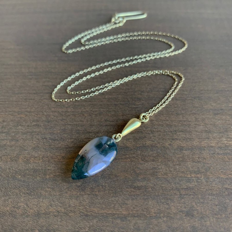 Jewelry Judi Powers | Moss Agate Lacryma Necklace