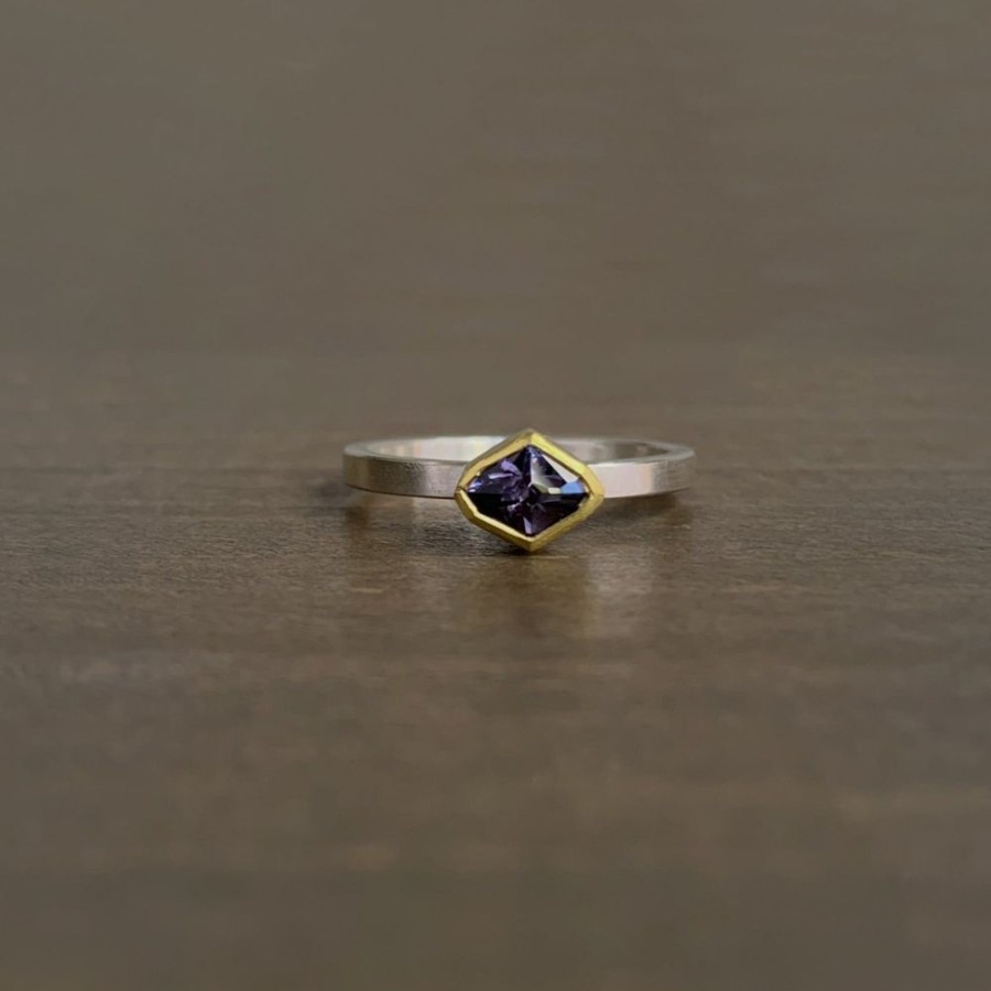 Jewelry Sam Woehrmann | Purple Spinel East-West Geometric Ring