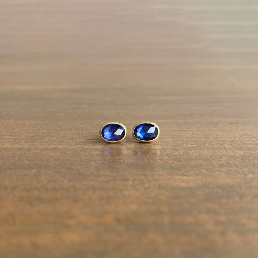 Jewelry Lola Brooks | Blue Sapphire Oval Stud Earrings