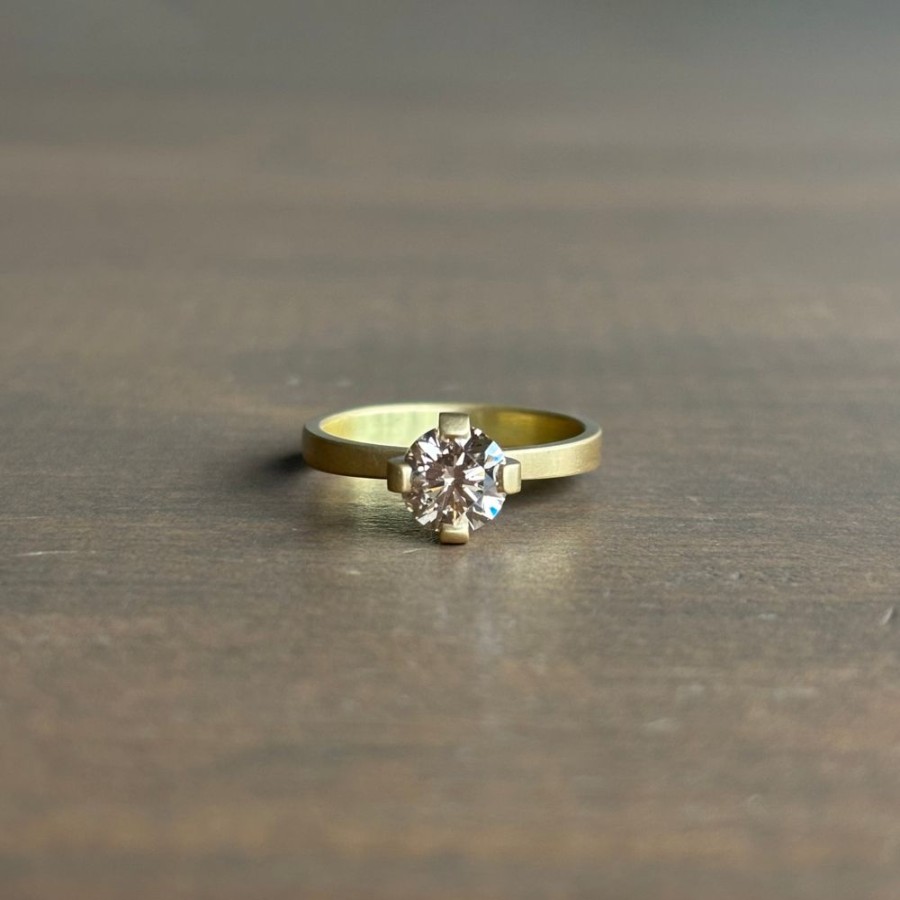 Jewelry Lola Brooks | Champagne Brilliant Diamond Prong Set Ring