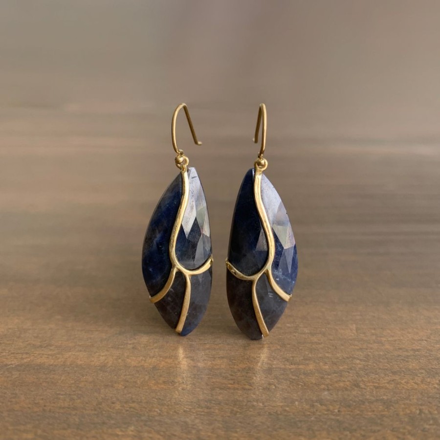 Jewelry Rachel Atherley | Dark Blue Sapphire Butterfly Earrings