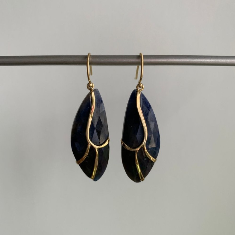 Jewelry Rachel Atherley | Dark Blue Sapphire Butterfly Earrings