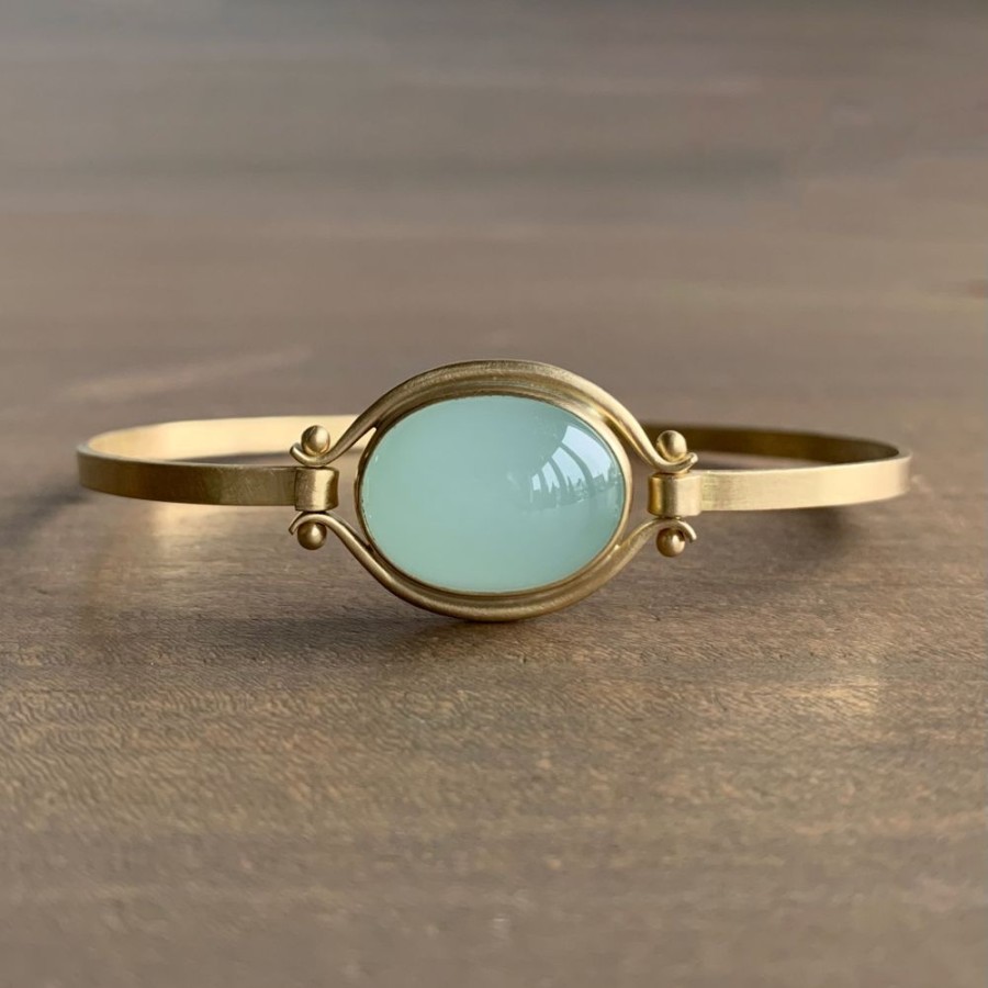 Jewelry Monika Krol | Aquamarine Lyre Bracelet