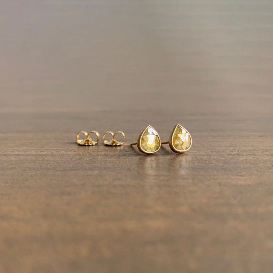 Jewelry Lola Brooks | Saffron Diamond Teardrop Stud Earrings