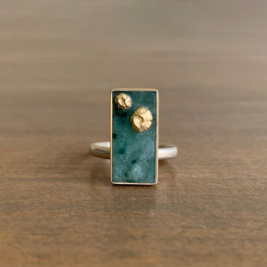 Jewelry Hannah Blount | Pine Jadeite Ruthie B. Ring With Barnacles