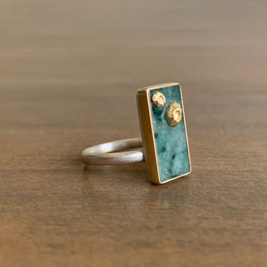 Jewelry Hannah Blount | Pine Jadeite Ruthie B. Ring With Barnacles