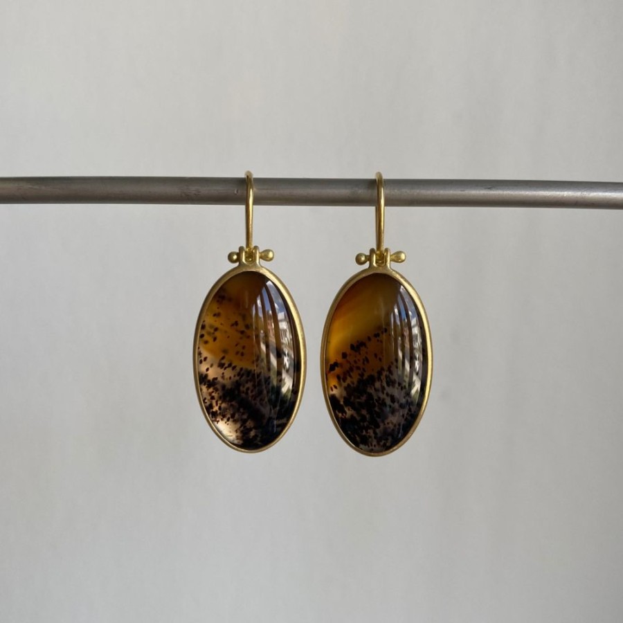 Jewelry Monika Krol | Oval Montana Agate Earrings