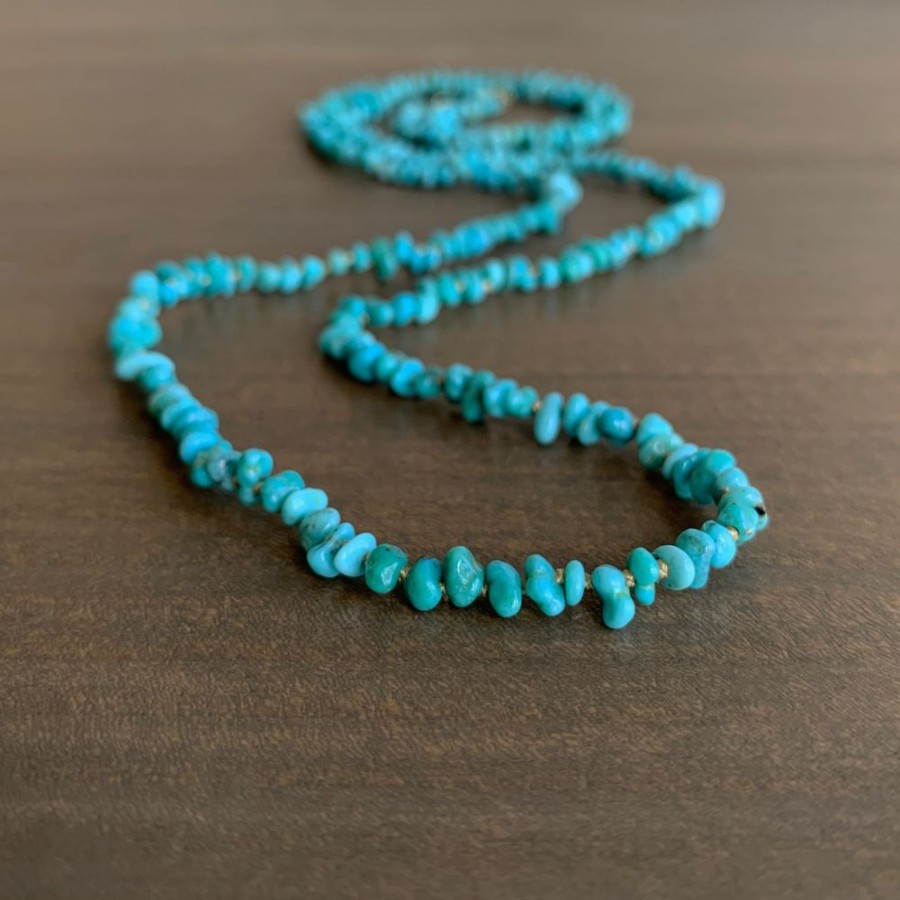 Jewelry Judi Powers | Sleeping Beauty Turquoise Petite Nugget Strand