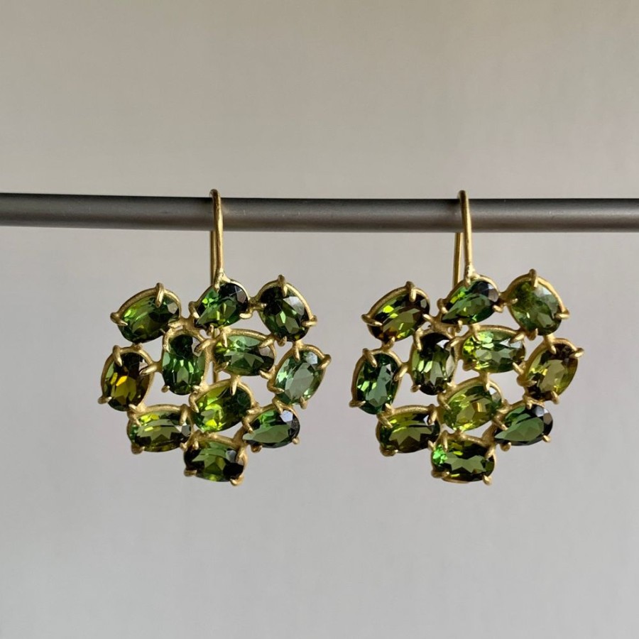 Jewelry Rosanne Pugliese | Green Tourmaline Florette Earrings