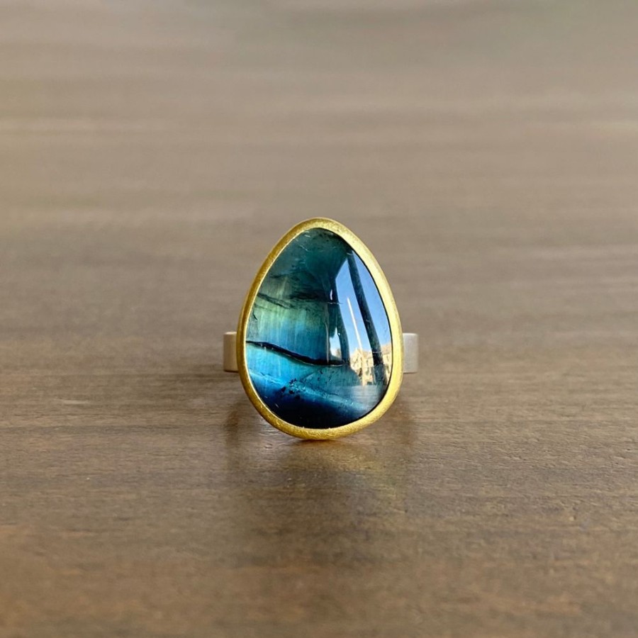 Jewelry Sam Woehrmann | Flat Blue Tourmaline Cabochon Ring