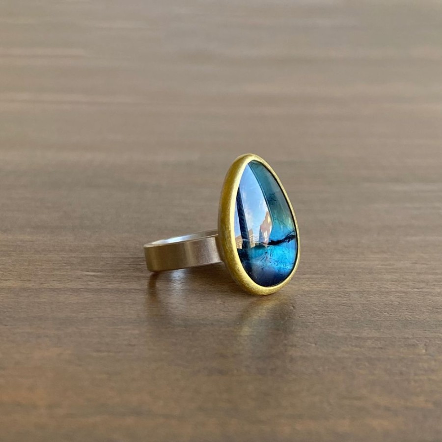 Jewelry Sam Woehrmann | Flat Blue Tourmaline Cabochon Ring