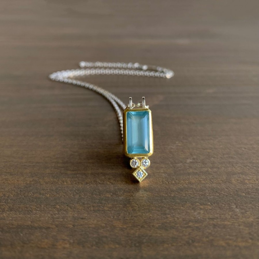 Jewelry Sam Woehrmann | Aquamarine & Diamond Pendant