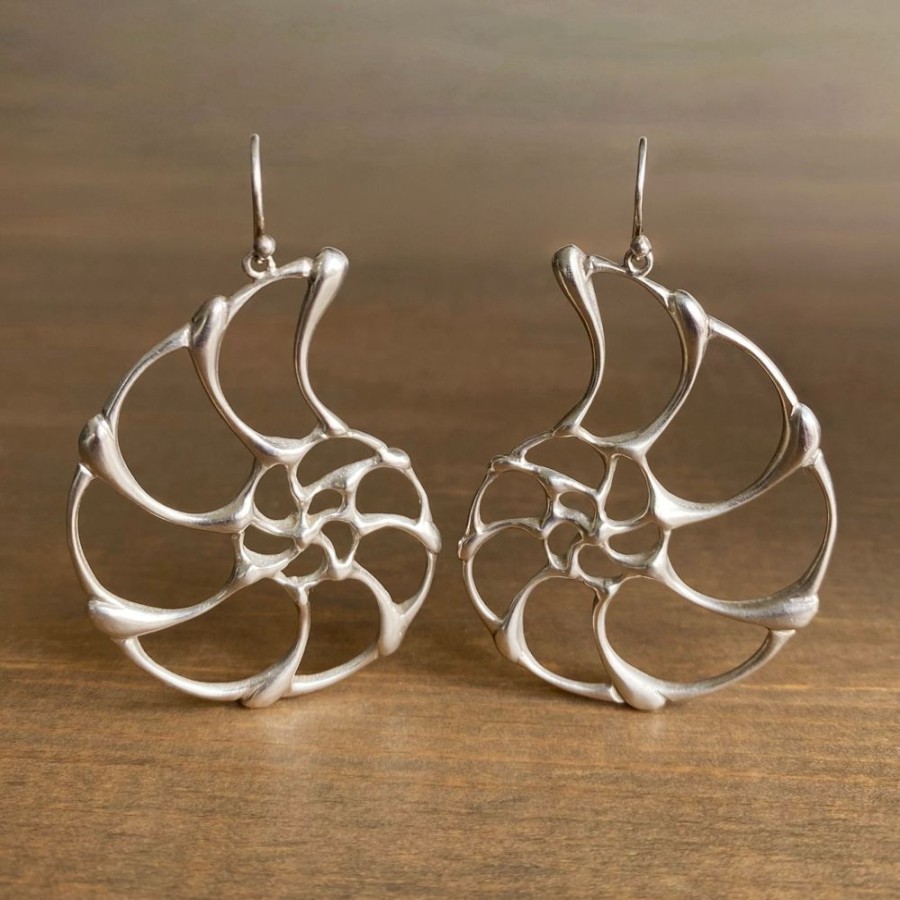 Jewelry Rachel Atherley | Large Silver Open Ammonite Earrings