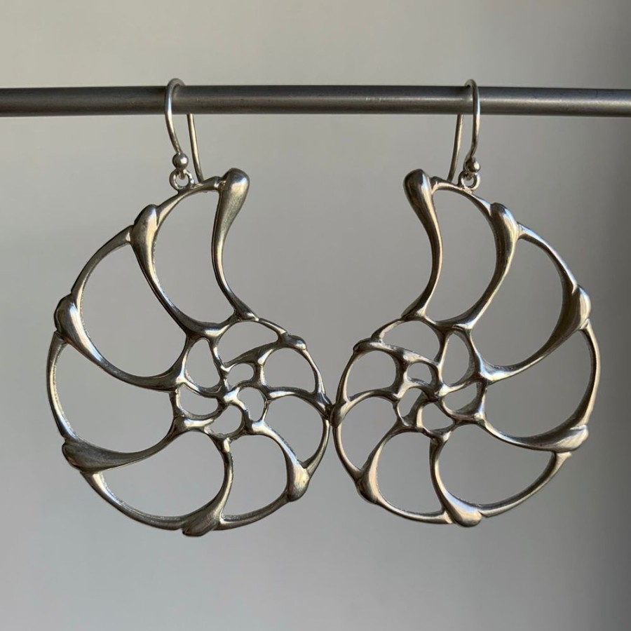 Jewelry Rachel Atherley | Large Silver Open Ammonite Earrings