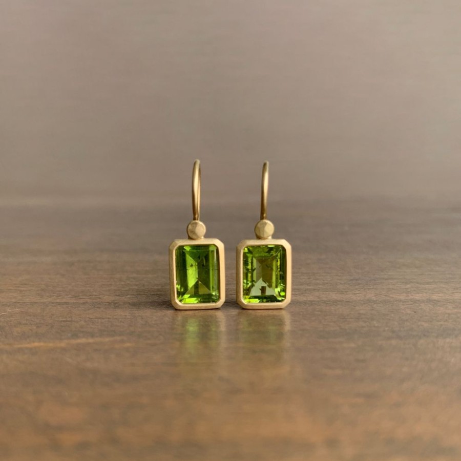 Jewelry Lola Brooks | Emerald Cut Peridot Drop Earrings