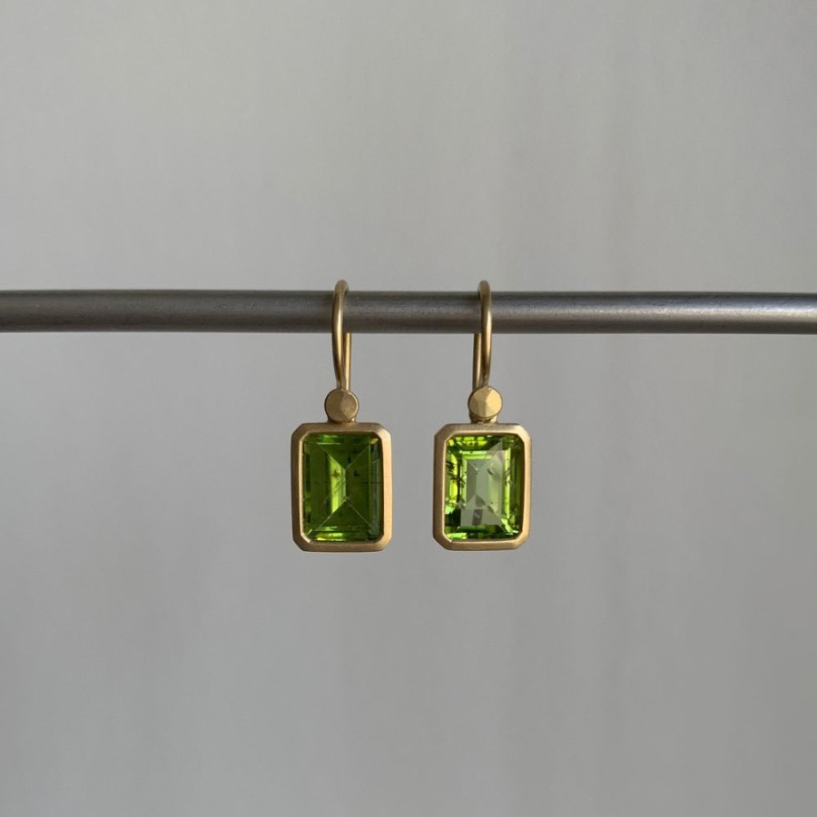 Jewelry Lola Brooks | Emerald Cut Peridot Drop Earrings