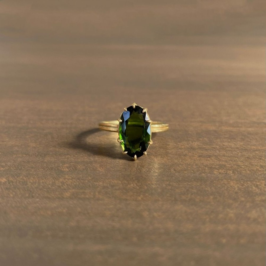 Jewelry Rosanne Pugliese | Faceted Oval Green Tourmaline Ring