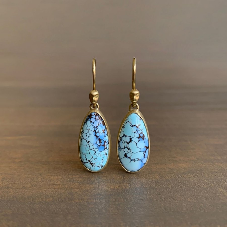 Jewelry Hannah Blount | Golden Hills Turquoise Cameo Figurehead Earrings