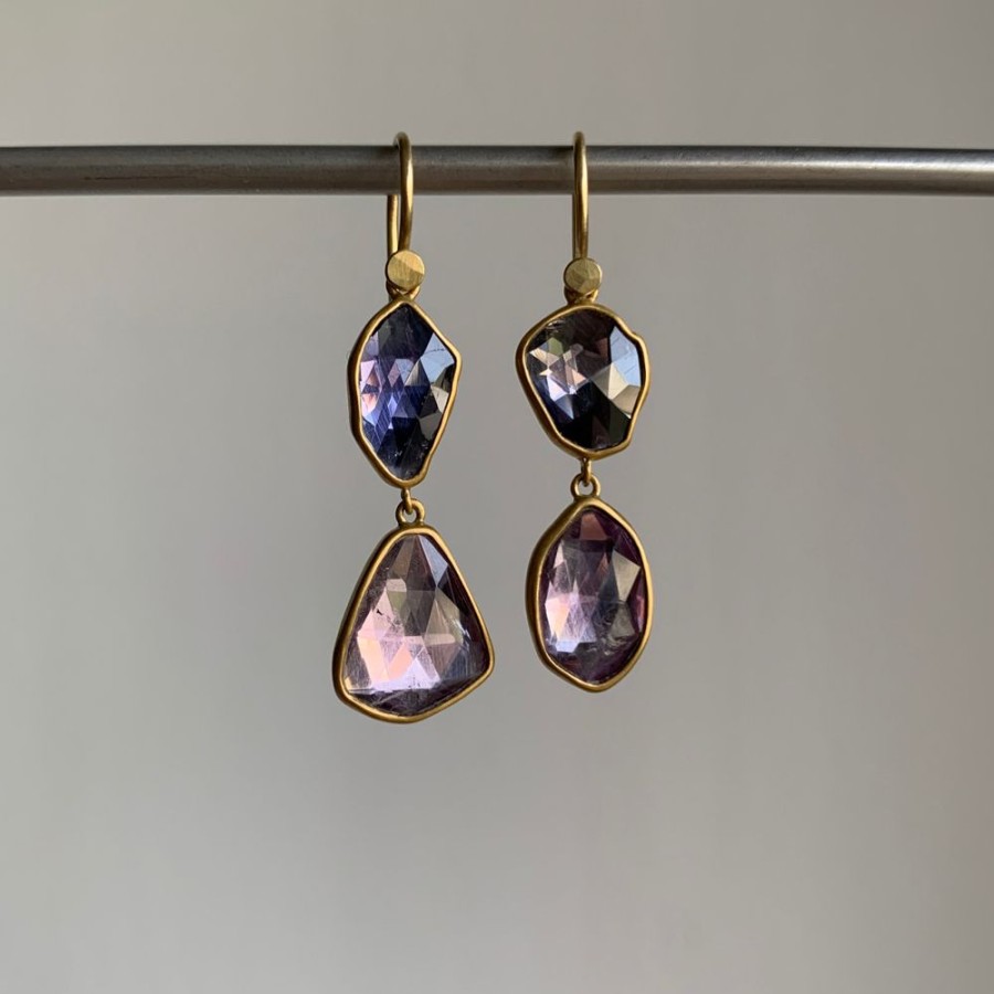 Jewelry Lola Brooks | Iolite & Amethyst Double Drop Earrings