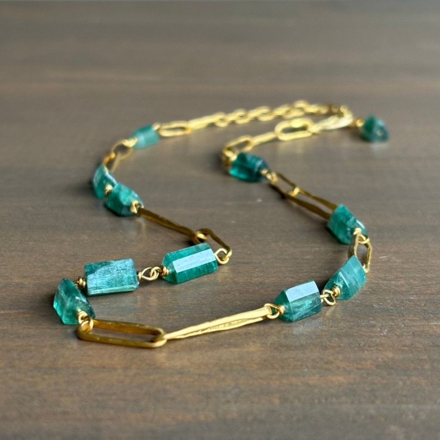 Jewelry Rosanne Pugliese | Green Tourmaline 22K Gold Necklace