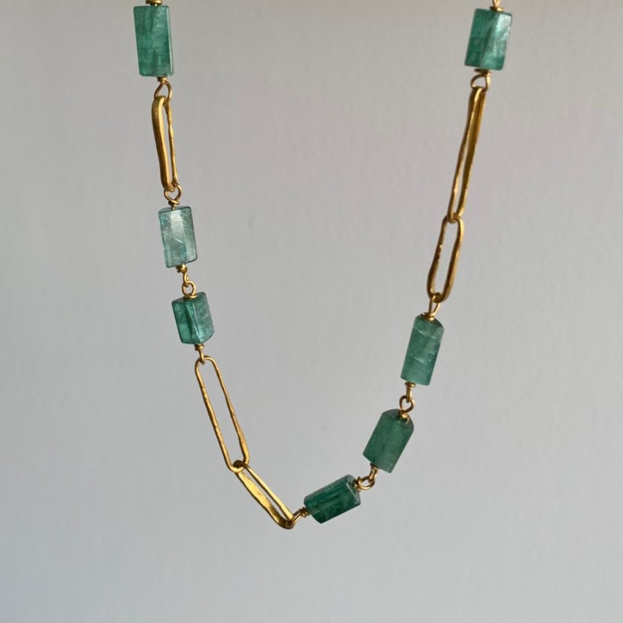 Jewelry Rosanne Pugliese | Green Tourmaline 22K Gold Necklace