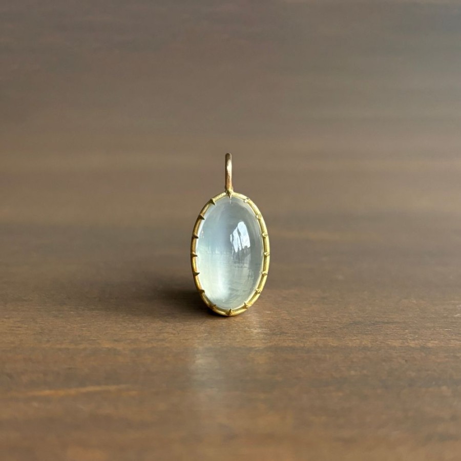 Jewelry Rosanne Pugliese | Oval Sage Moonstone Cabochon Pendant