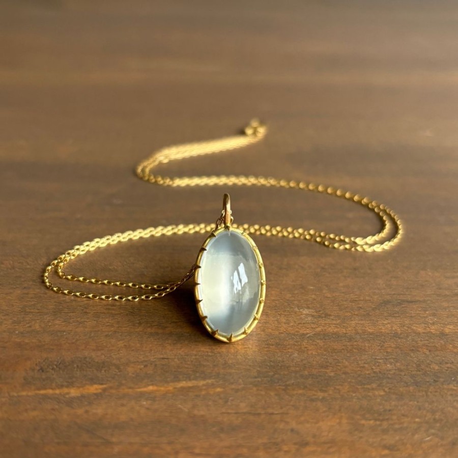 Jewelry Rosanne Pugliese | Oval Sage Moonstone Cabochon Pendant