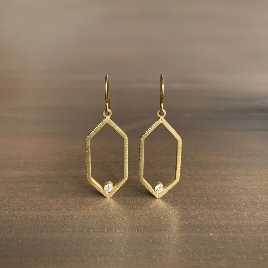 Jewelry Sam Woehrmann | Large Diamond Hexagon Earrings