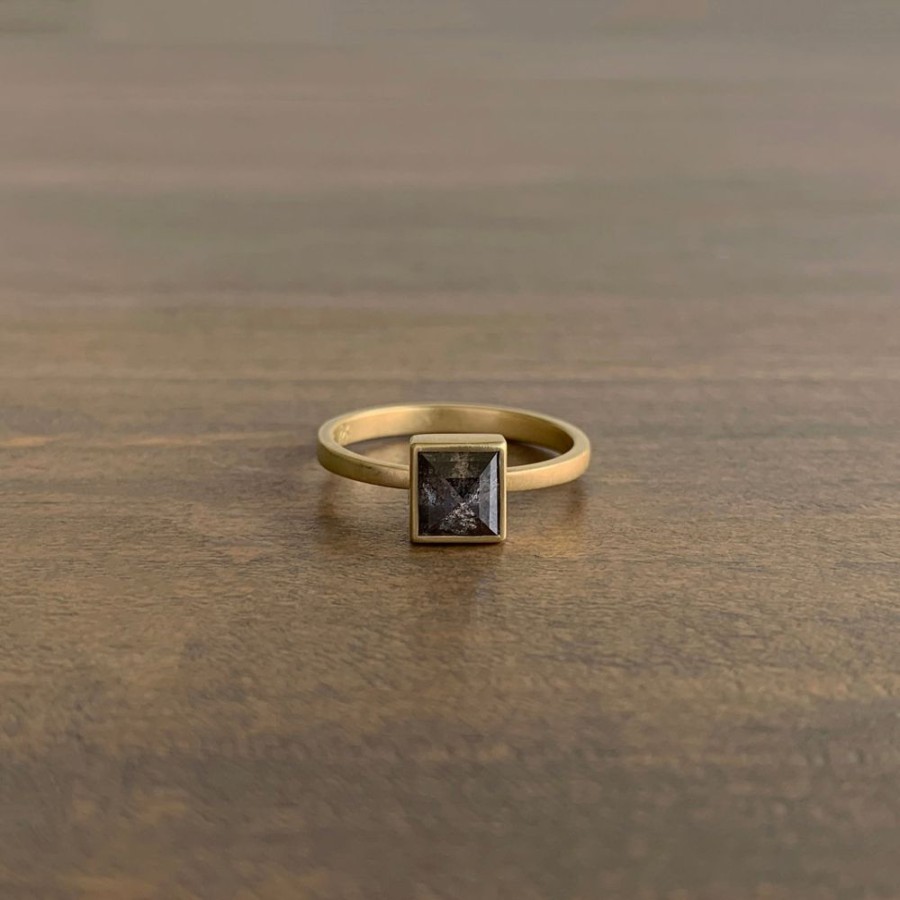 Jewelry Lola Brooks | Square Peppery Diamond Ring