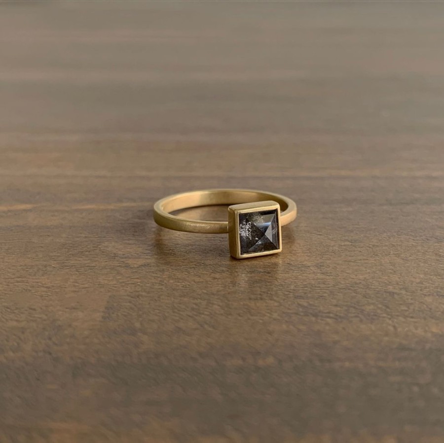 Jewelry Lola Brooks | Square Peppery Diamond Ring