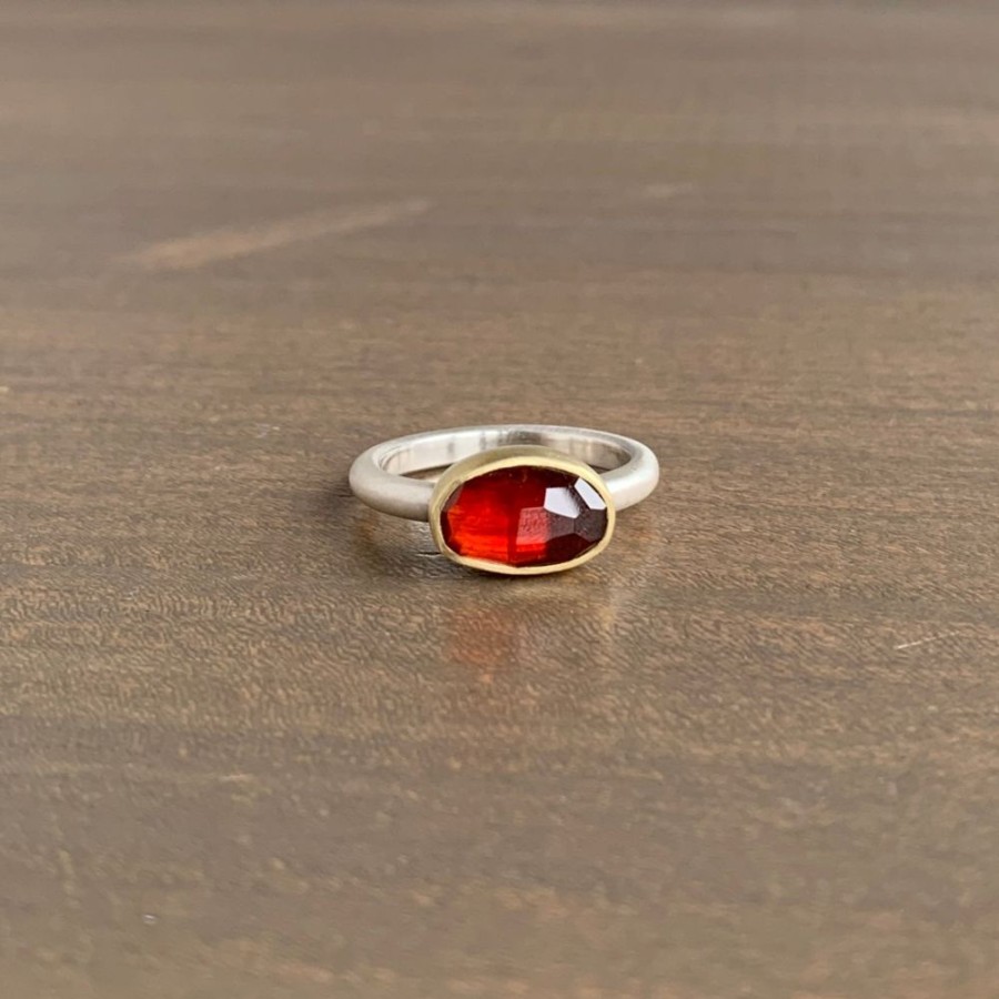 Jewelry Heather Guidero | Oval Rose Cut Garnet Ring