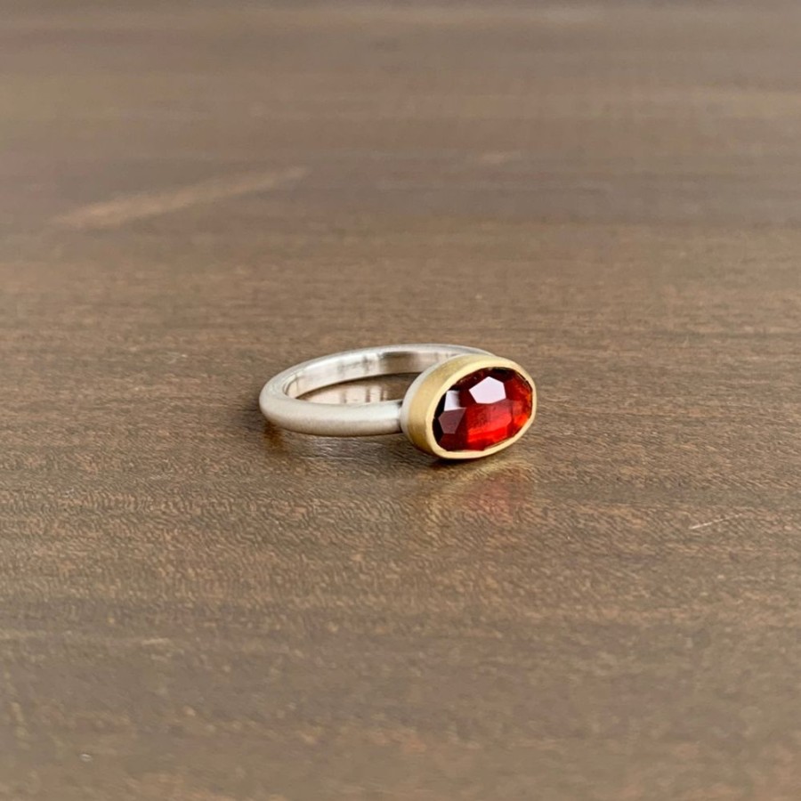 Jewelry Heather Guidero | Oval Rose Cut Garnet Ring