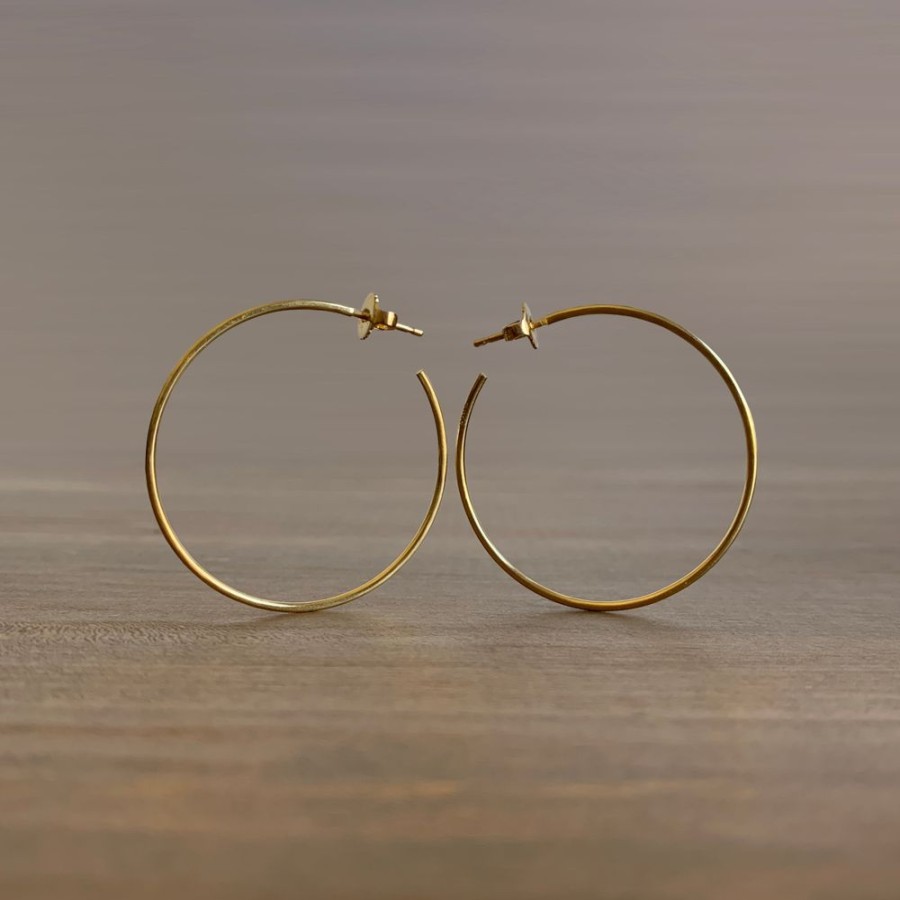 Jewelry Mimi Favre | Gold Hammered Hoop Earrings