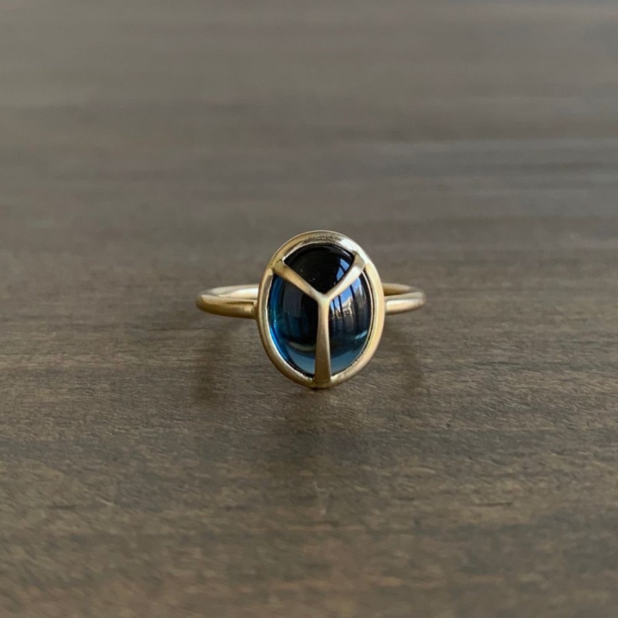 Jewelry Rachel Atherley | London Blue Topaz Lucky Scarab Ring