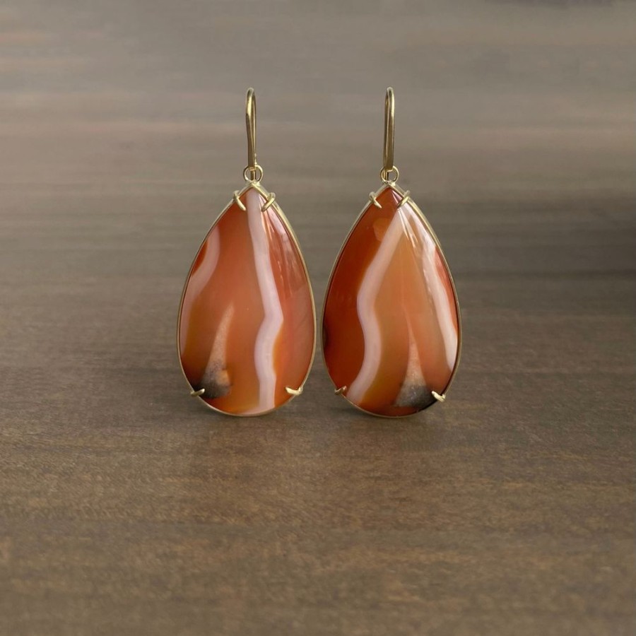 Jewelry Mimi Favre | Banded Figured Carnelian Earrings