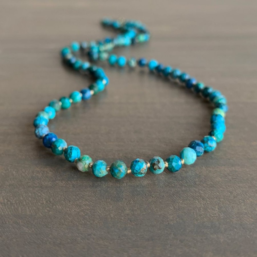 Jewelry Judi Powers | Chrysocolla & Azurite Faceted Bead Strand