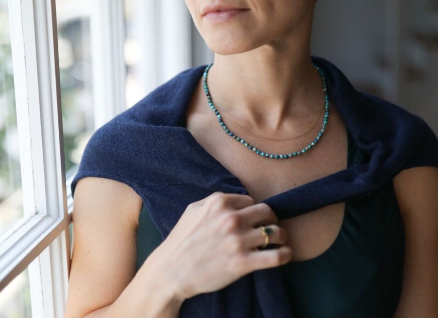 Jewelry Judi Powers | Chrysocolla & Azurite Faceted Bead Strand