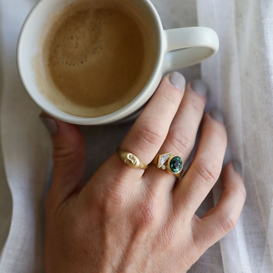 Jewelry Hannah Blount | Medium Gold Lady Cameo Ring