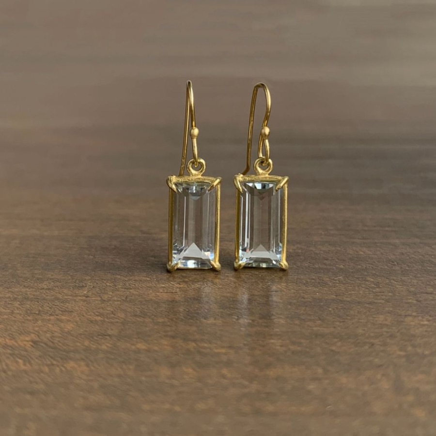 Jewelry Rosanne Pugliese | Pale Emerald Cut Aquamarine Earrings