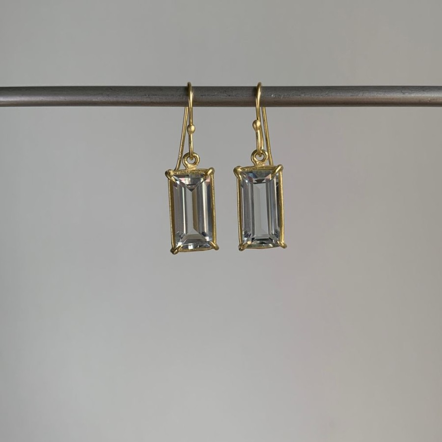 Jewelry Rosanne Pugliese | Pale Emerald Cut Aquamarine Earrings