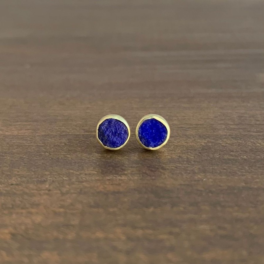 Jewelry Judi Powers | Natural Lapis Lazuli Round Studs